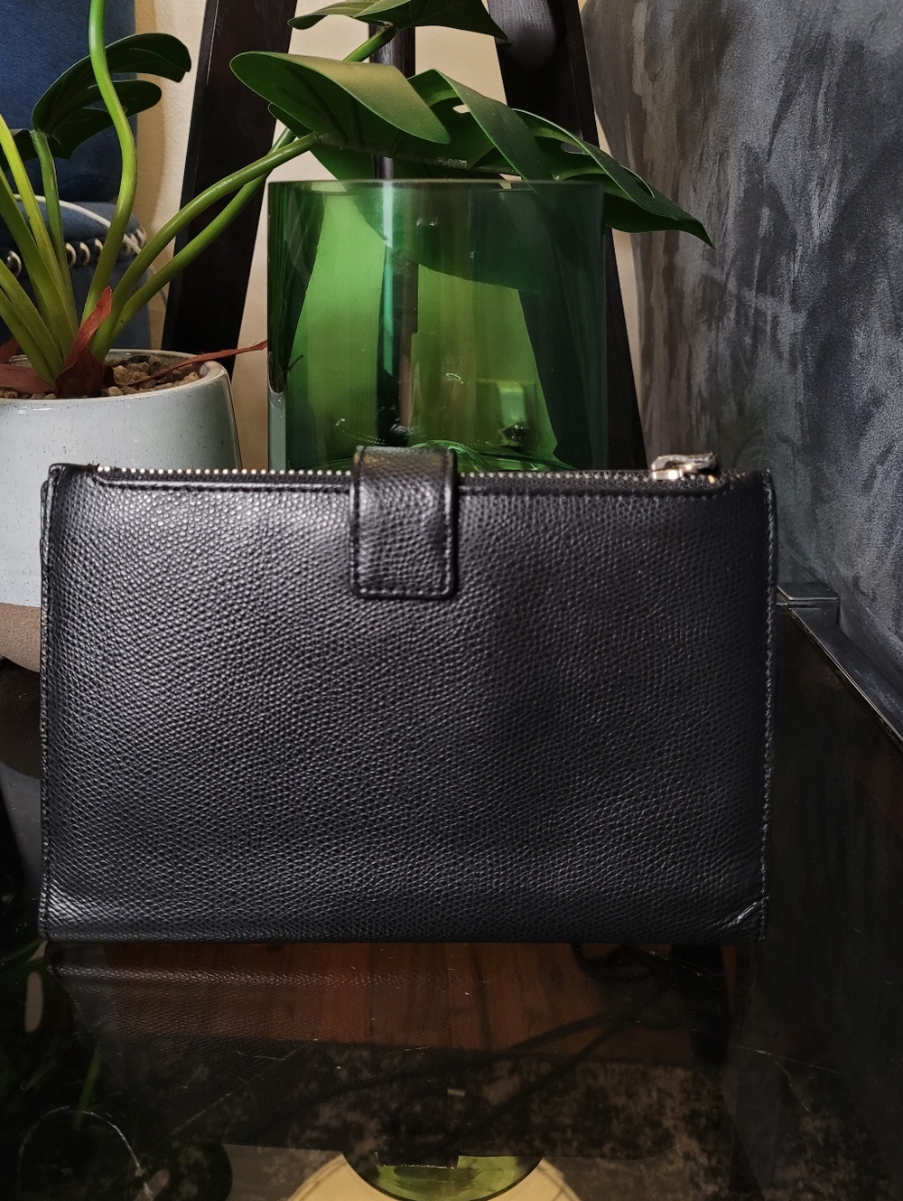 Everlane Black Pebbled Leather The Traveler Large Zippered Wallet Billfold - Picture 14 of 16